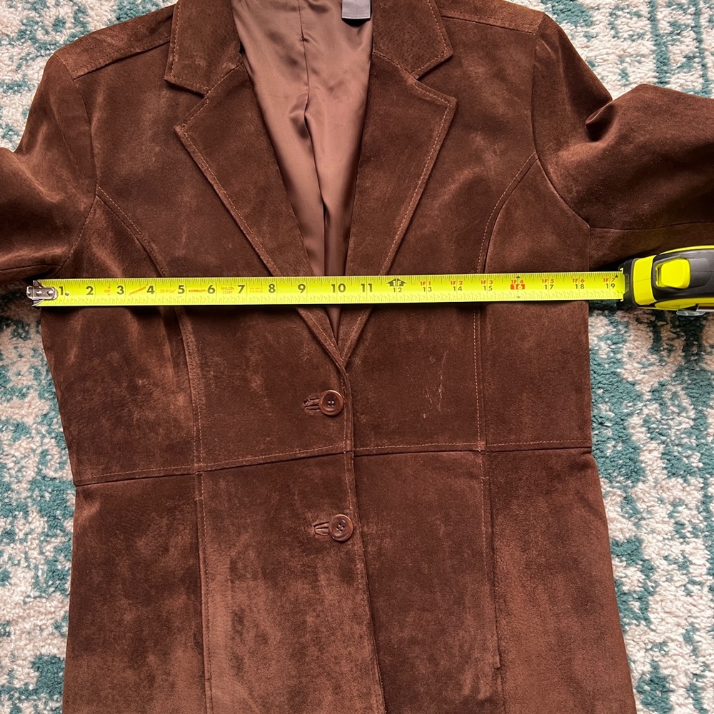 Liz Claiborne Dark Brown 100% Suede Blazer - Picture 5 of 9